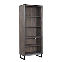 Contemporary Bookcase with Open Storage and Adjustable Shelves