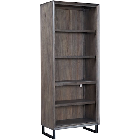 Contemporary Bookcase with Open Storage and Adjustable Shelves