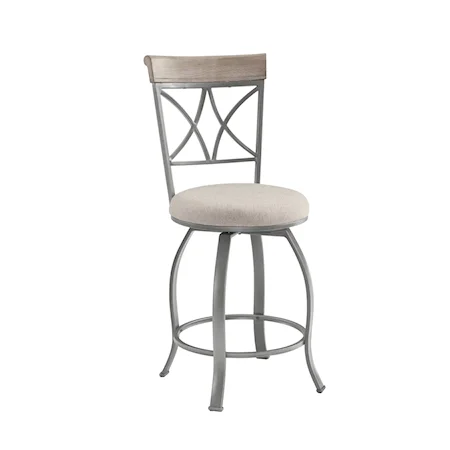 Traditional Pewter Swivel Counter Stool