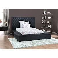 Transitional King Upholstered Bed with Storage