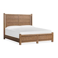 Rustic California King Panel Bed with Low-Profile Footboard