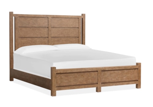 Rustic King Panel Bed with Low-Profile Footboard