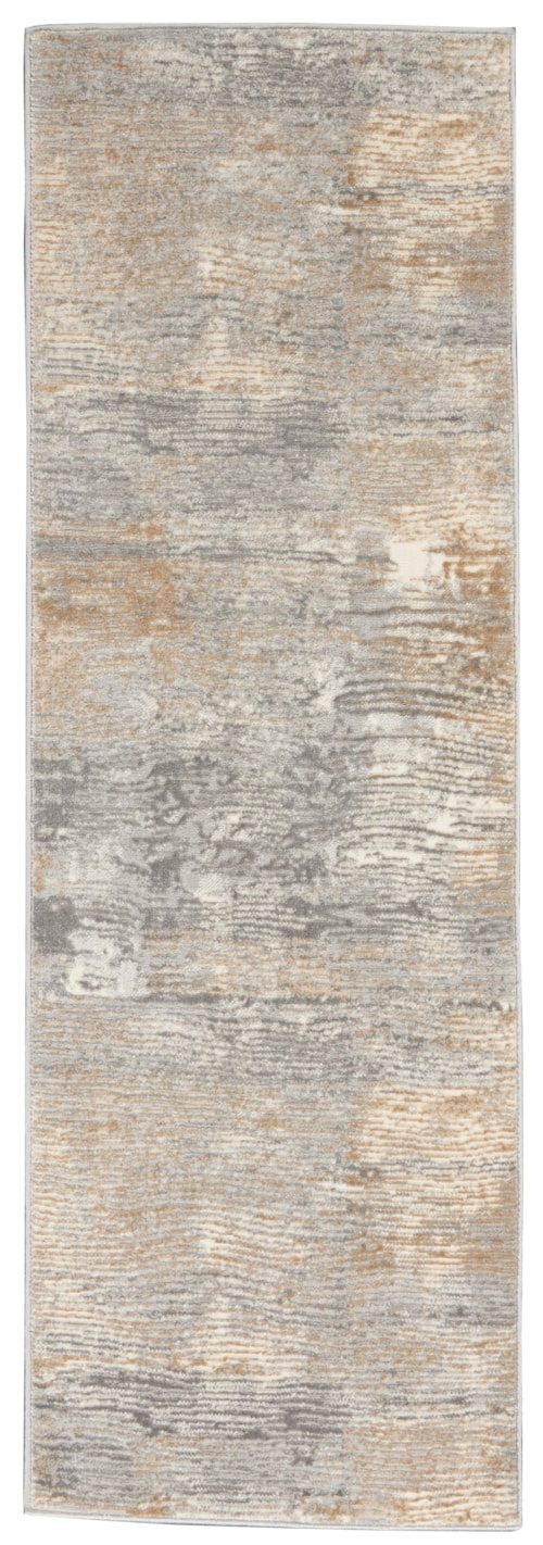 2'3" x 7'3" Grey/Beige Runner Rug
