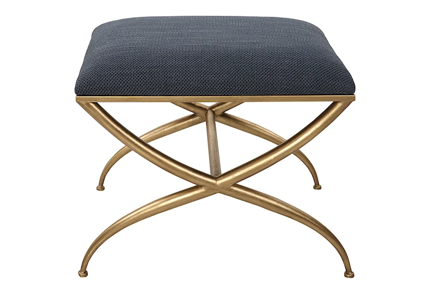 Crossing Crossing Small Navy Bench by Uttermost at Esprit Decor Home Furnishings