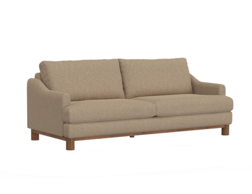 Transitional Sofa with Exposed Wood Legs