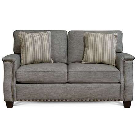 Transitional Loveseat with Nailhead Trim