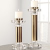 Uttermost Accessories - Candle Holders Leslie Brushed Brass Candleholders, S/2