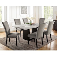 Contemporary Dining Table with Marble Top