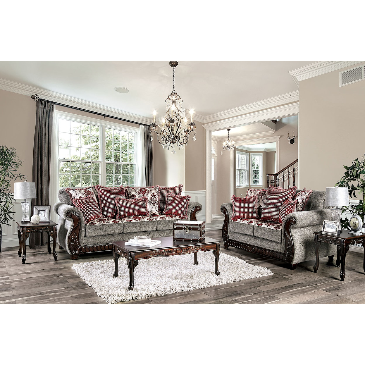 Furniture of America Whitland Sofa + Loveseat