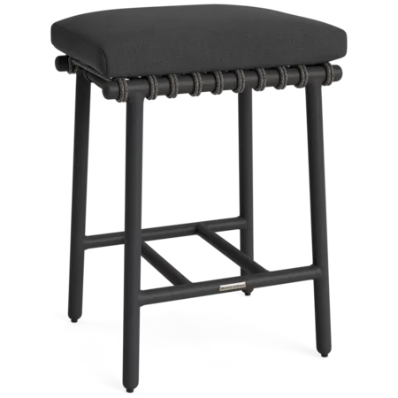 Cushioned Backless Rope Counter Stool