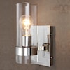 Uttermost Cardiff Nickel 1 Light Cylinder Sconce