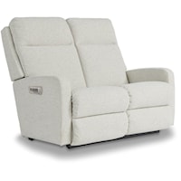 Contemporary Power Reclining Loveseat with Power Headrests