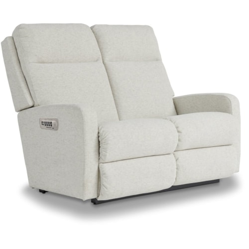 Contemporary Power Wall Reclining Loveseat with Power Headrest & Lumbar
