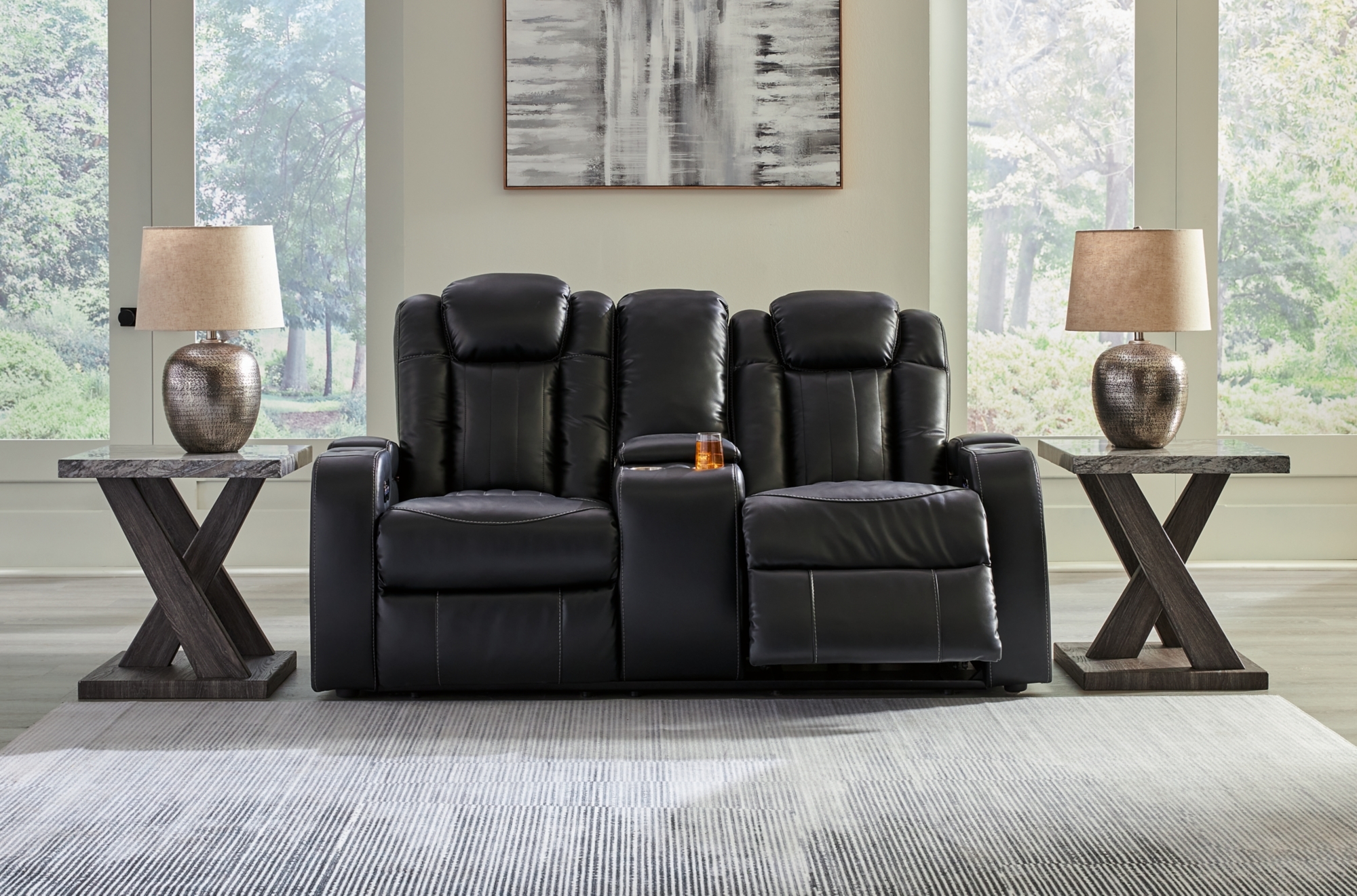 Signature Design by Ashley Caveman Den Power Reclining Loveseat With Console