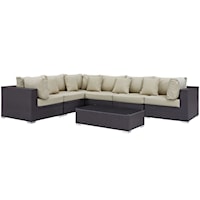 7 Piece Outdoor Patio Sectional Set