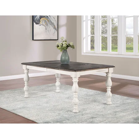 Farmhouse Dining Table with 18-Inch Table Leaf