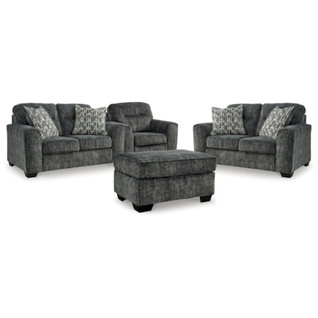 2 Loveseats, Oversized Chair And Ottoman