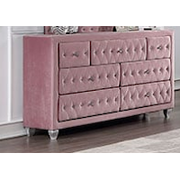 Glam Dresser with Tufting and Crystal Buttons