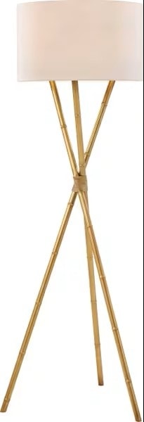 Contemporary Trio Floor Lamp with Round Linen Shade