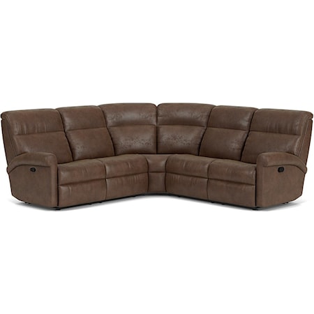 Casual 5 Piece Power Reclining Sectional with USB Ports