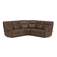 Casual 5 Piece Power Reclining Sectional with USB Ports