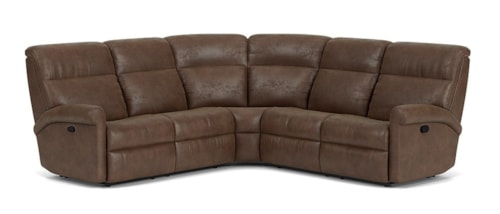 Casual 5 Piece Power Reclining Sectional with USB Ports