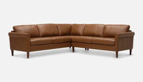 Transitional 5-Seat Corner Sectional with Rolled Arms
