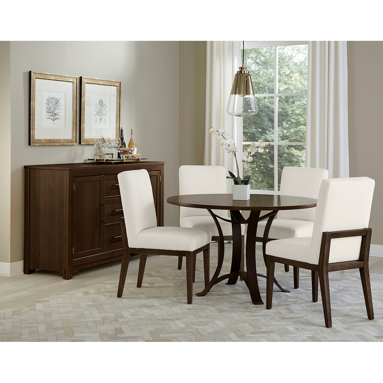 Virginia House Crafted Cherry - Dark Upholstered Side Dining Chair