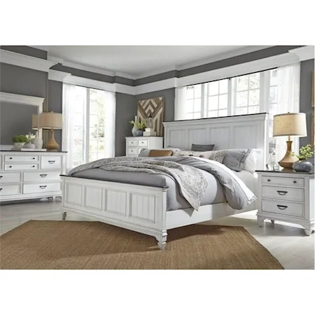 Cottage 5-Piece King Bedroom Group with Bead Molding