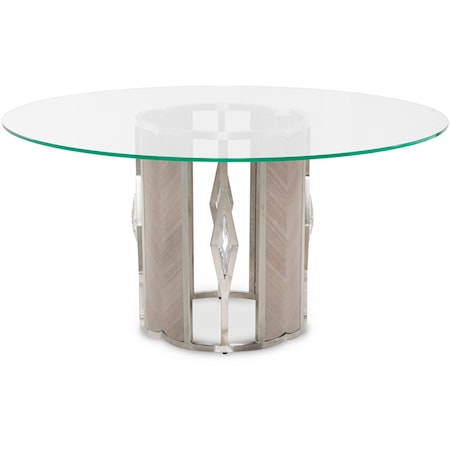 Glam Round Dining Table with Pedestal Base