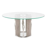 Glam Round Dining Table with Pedestal Base