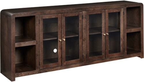 Contemporary 84" Console with 4 Doors and Wire Management