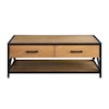 Accentrics Home Accents Metal Framed Two Drawer Cocktail Table