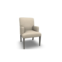 Contemporary Arm Dining Chair with Tapered Wood Legs