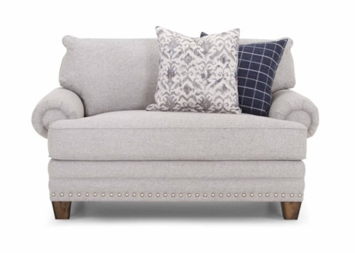 Transitional Chair & a Half with Nail-Head Trim