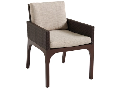 Outdoor Wicker Dining Arm Chair with Cushions