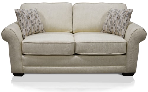Casual Apartment Sofa with Flared Rolled Arms