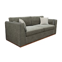 Transitional Sofa with Olive Fabric