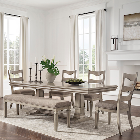 6-Piece Dining Set with Bench