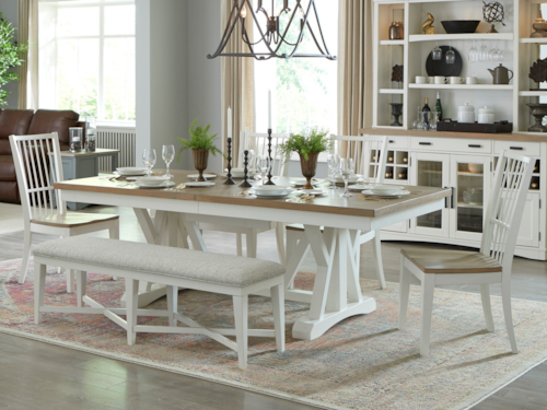 Farmhouse 6-Piece Trestle Dining Set