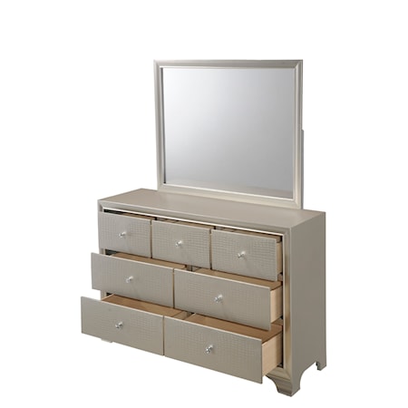 Dresser and Mirror Set