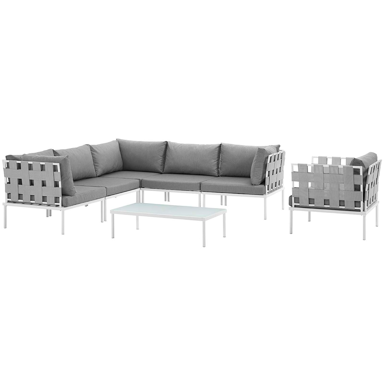 Modway Harmony Outdoor 7 Piece Sectional Sofa Set