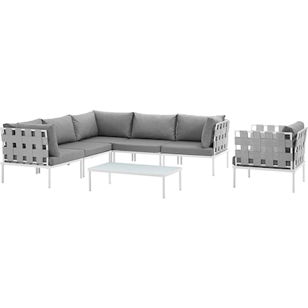 Outdoor 7 Piece Sectional Sofa Set