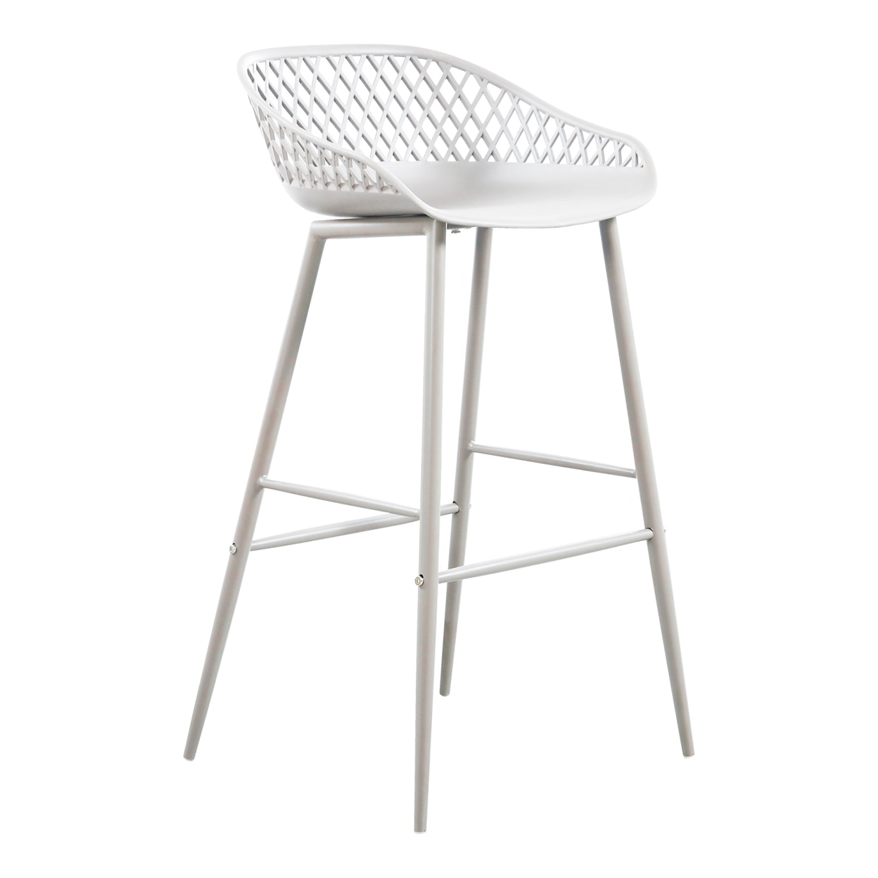 Moe's Home Collection Piazza Piazza Outdoor Barstool White-M2