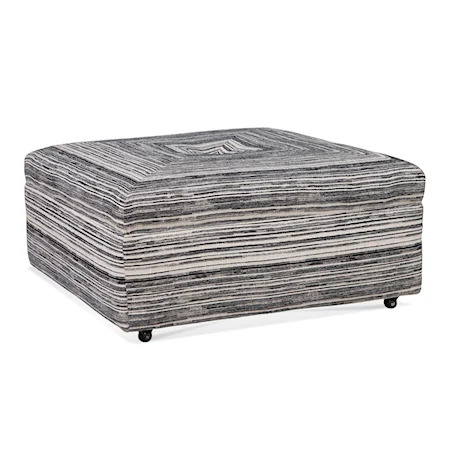 Transitional Cocktail Ottoman with Miter Top