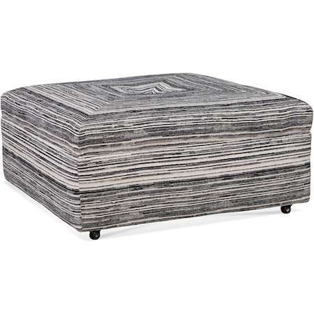 Transitional Cocktail Ottoman with Miter Top
