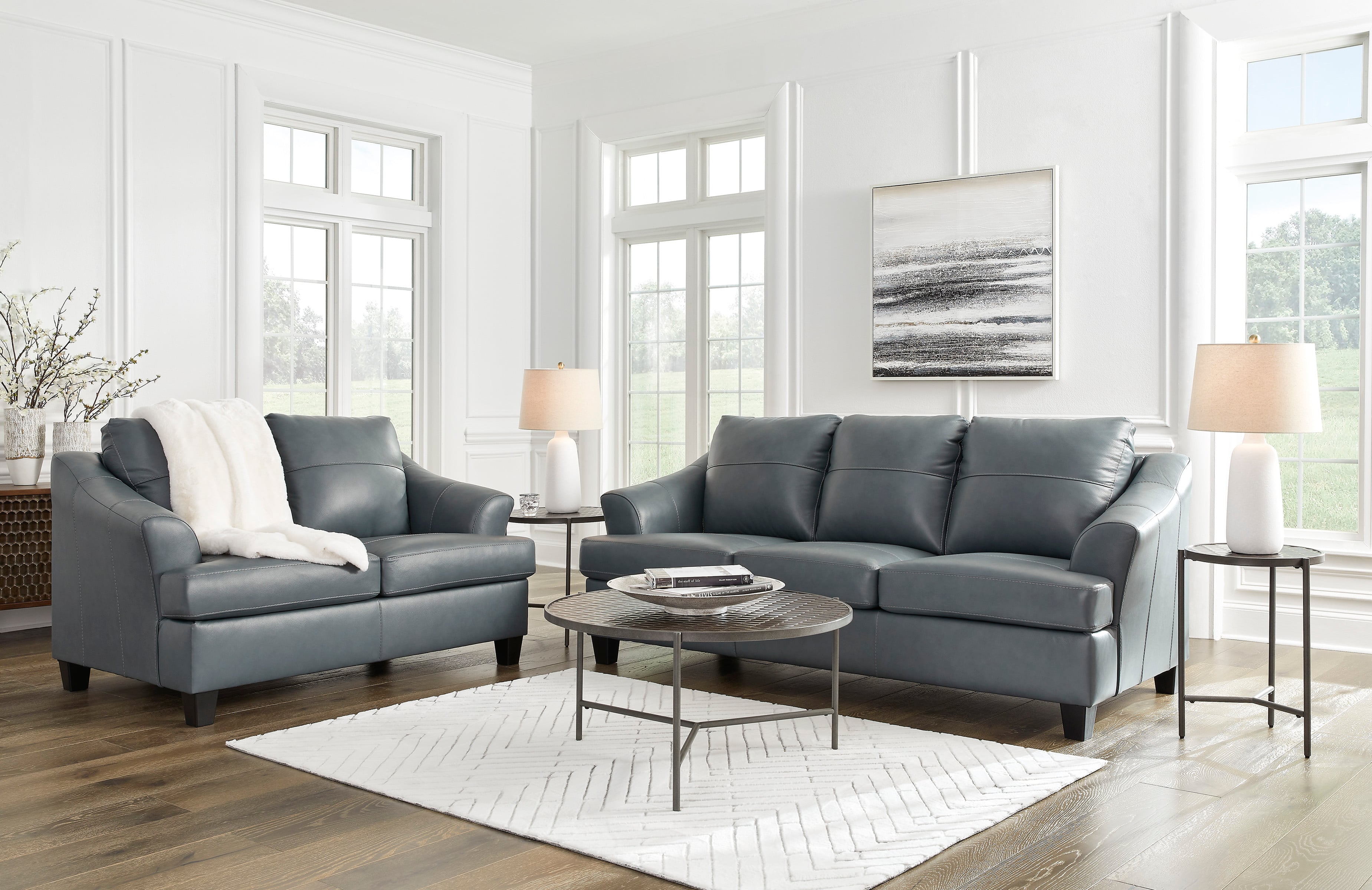 Signature Design By Ashley Genoa 4770538 Leather Match Sofa | Standard ...