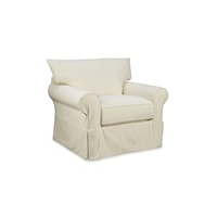 Casual Slipcover Chair with Blend Down Cushions