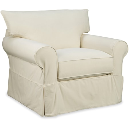 Casual Slipcover Chair with Blend Down Cushions