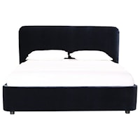 Contemporary King Upholstered Platform Bed